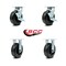 Service Caster 6 Inch Phenolic Caster Set with Roller Bearings 2 Brakes 2 Rigid SCC-30CS620-PHR-TLB-2-R620-2 - alternate 2